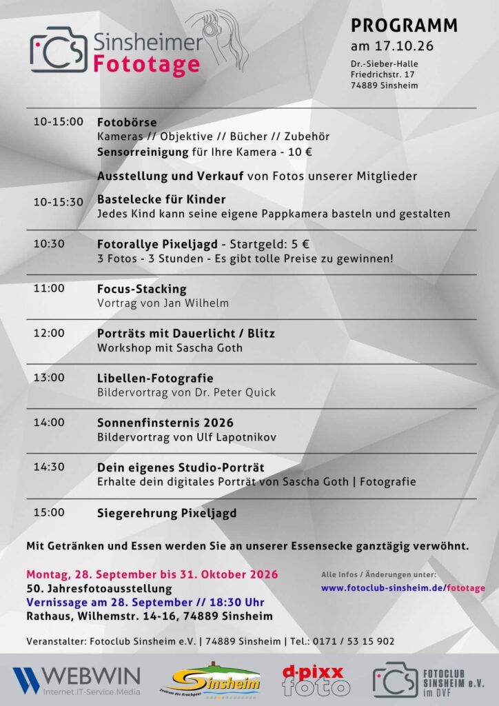 Sinsheimer Fototage 2026 Programm